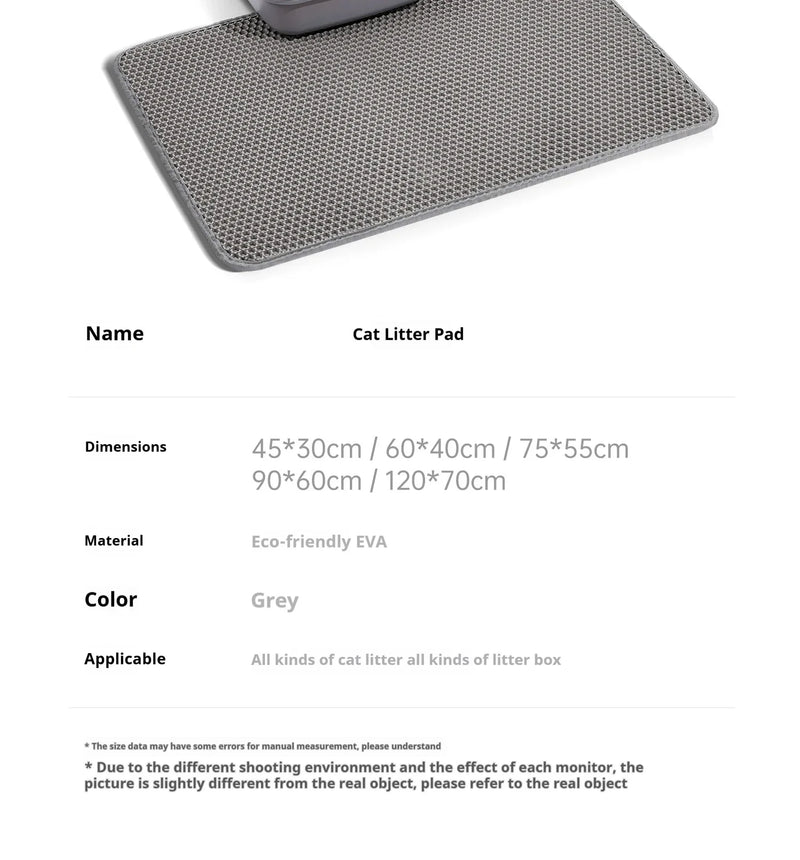 60CMX90CM Cat Litter Mat Waterproof Double Layer EVA Pet Litter Box Toilet Cat Mat Nonslip Sand Cat Washable Pet Clean Pad