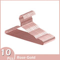 10Pcs Aluminum Clothes Racks Durable Coat Hangers Anti-slip Durable Metal Rack Wardrobe Organizer Closet Clothing Storage Rack