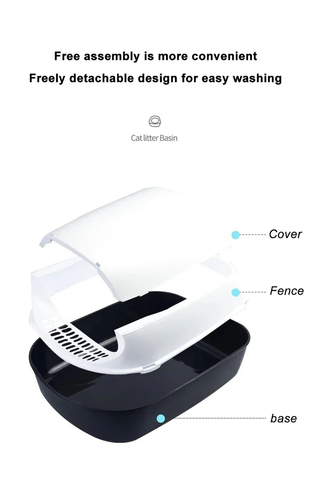 Closed Sandbox Cats Sanitary Tray Splash Proof Clean Basin Anti Flip Over Odor Proof Pet Accessories Pet Litter Box Plastic