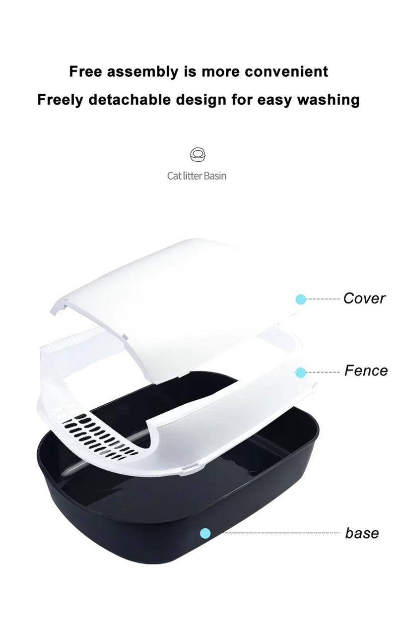 Closed Sandbox Cats Sanitary Tray Splash Proof Clean Basin Anti Flip Over Odor Proof Pet Accessories Pet Litter Box Plastic