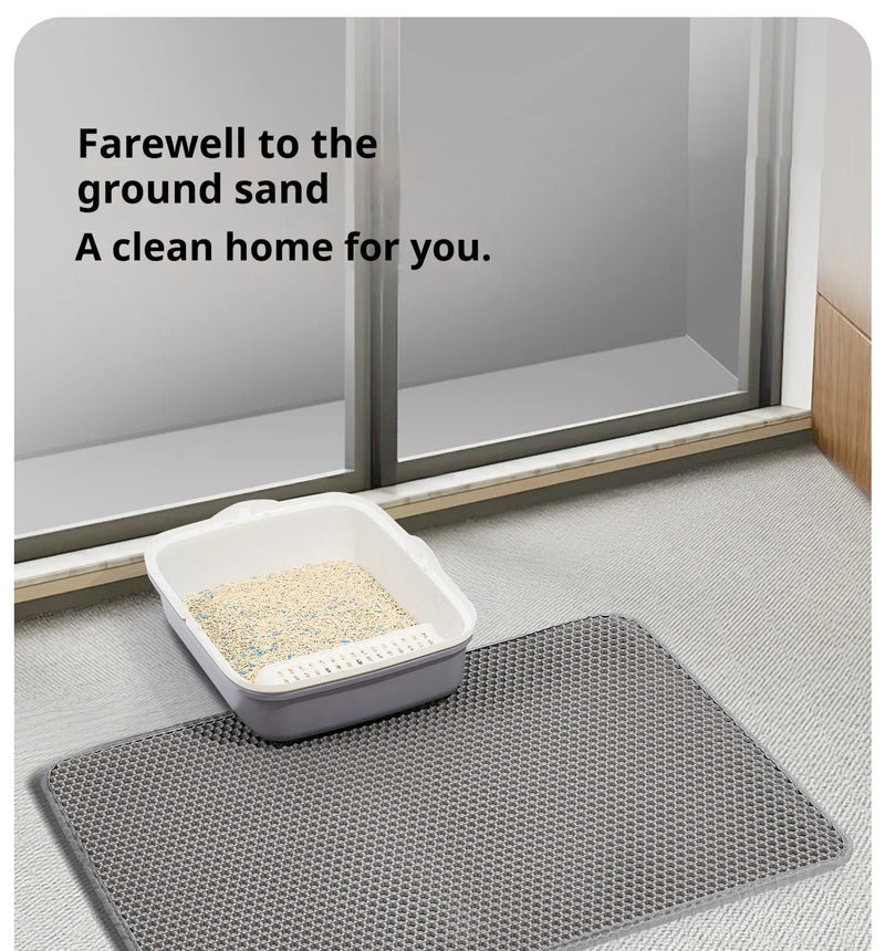 60CMX90CM Cat Litter Mat Waterproof Double Layer EVA Pet Litter Box Toilet Cat Mat Nonslip Sand Cat Washable Pet Clean Pad