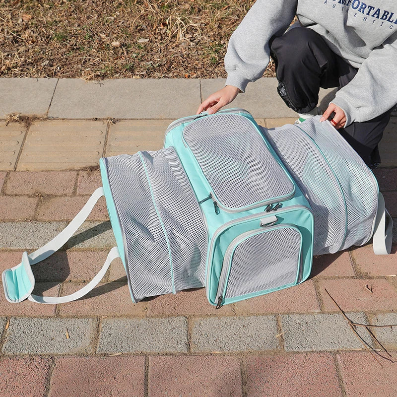 Portable Cat Backpack Carrier Foldable Expandable Pet Travel Bag Airline Approved Breathable Pet Carrier for Dog Pet Accessories