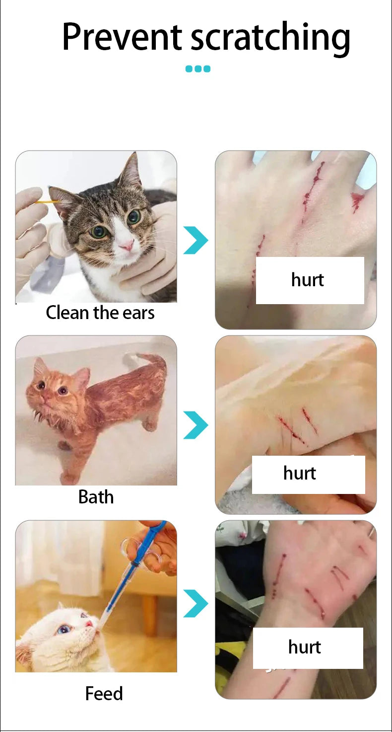 Cat Claw Protector Bath Feeding Bathing Shoes Foot Cover Anti-Scratch for Cats Pet Grooming Silicone Paw Nail Cover Boots