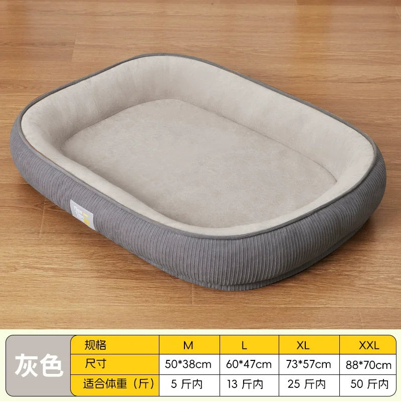 All-Season Detachable Washable Dog Bed for Small/Medium Dogs - Thermal Winter Pet Sofa Cushion Mat with Removable Cover