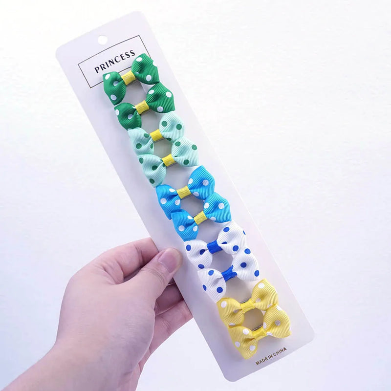 Laços Lacinhos de Cabelo para Pets 13 tipos de laços de cabelo para cães e gatos, acessórios para cuidados com animais de estimação, 5 pares (10 peças) por kit, laço de fita com clipe tipo jacaré