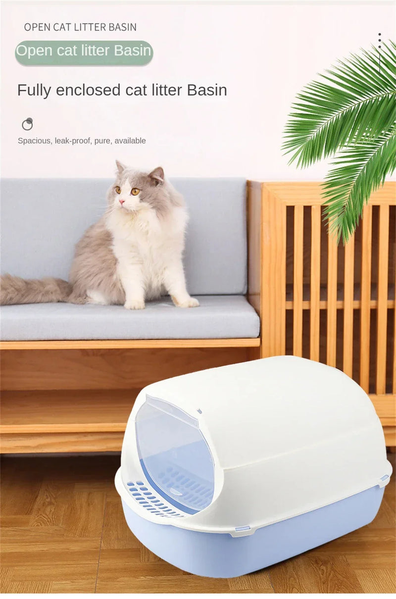 Closed Sandbox Cats Sanitary Tray Splash Proof Clean Basin Anti Flip Over Odor Proof Pet Accessories Pet Litter Box Plastic