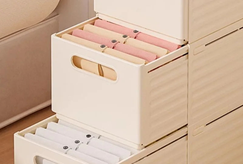 Expandable Box Clothes Beverage Drinks Snack Basket Pantry Kitchen Organizers Adjustable Fold Tray Closet Wardrobe Storage Case