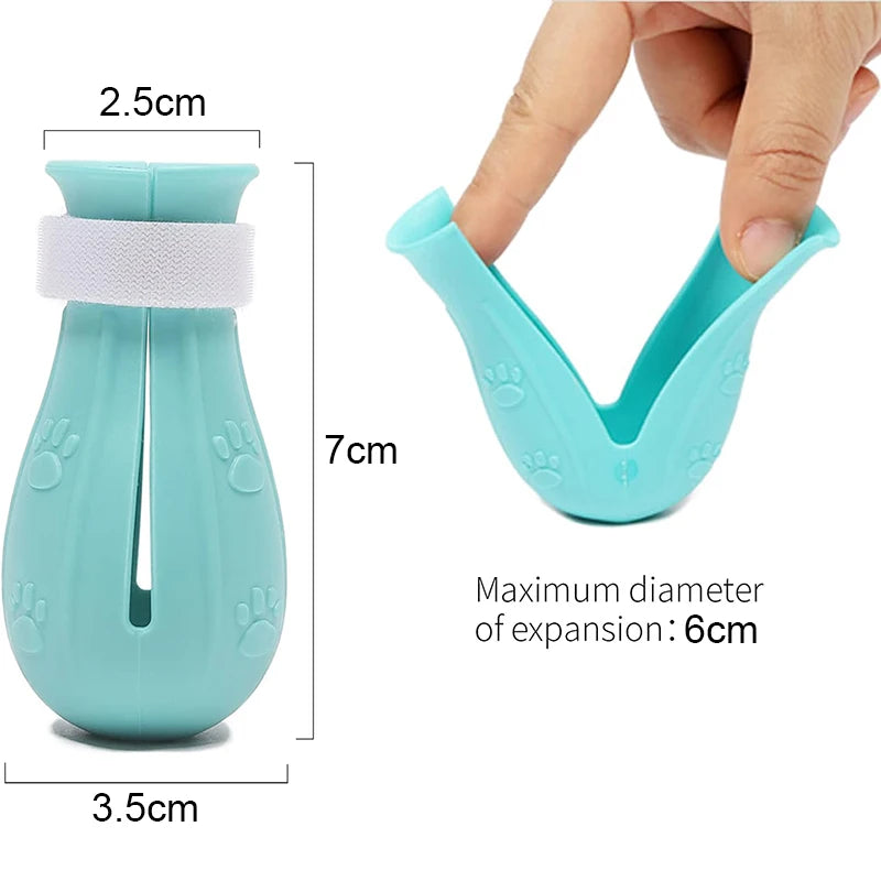 Cat Anti-Scratch Shoes Djustable Pet Bath Wash Boots Cat Claw Protector Paw Pattern Pet Grooming Supplies for Bathing Treating