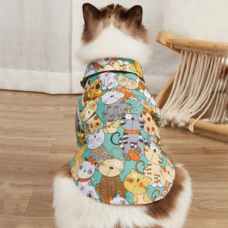 Fashion Sphynx Cat T Shirt Vest Summer Pet Clothes for Cats Gatos Garfield Shirts Katten Kleding Kedi mascotas Apparels Costume