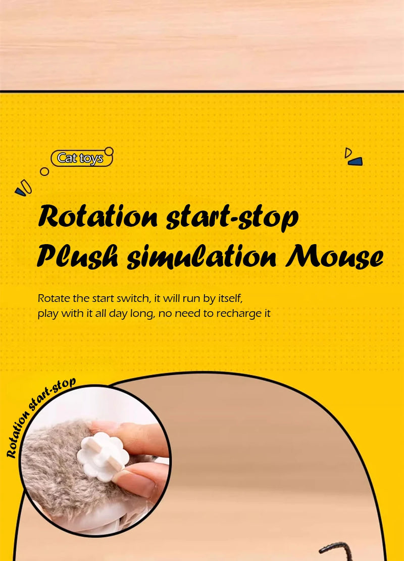 Cat Toys Clockwork Simulation Mouse No Batteries Durable Indoor Cat Hi-Lo Relieve Boredom Interactive Plush Toys Pet Toys