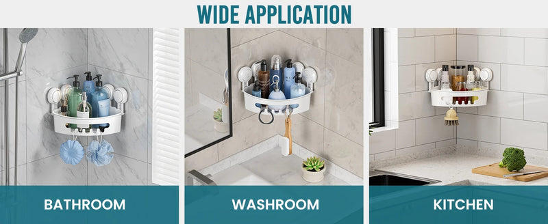 TAILI Shower Caddy Suction Cup Shower Shelf Suction Shower Basket Removable Powerful Shower Organizer Suction Bathroom Caddy