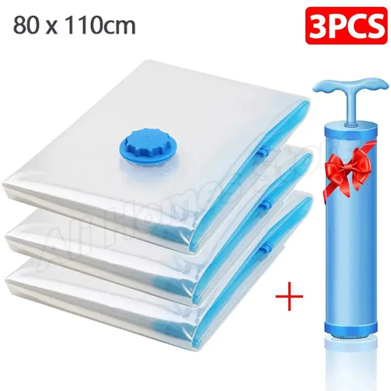 8/5/3PCS Vacuum Storage Bags Compression Pack Vacuum Bag for Down Storing Clothes Bedding Blanket Space Save Travel BagOrganizer