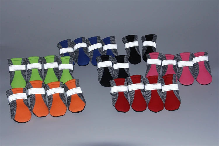 Breathable Pet Dog Shoes Waterproof Outdoor Walking Net Soft Summer Pet Shoes Night Safe Reflective Boots For Small Medium Dogs