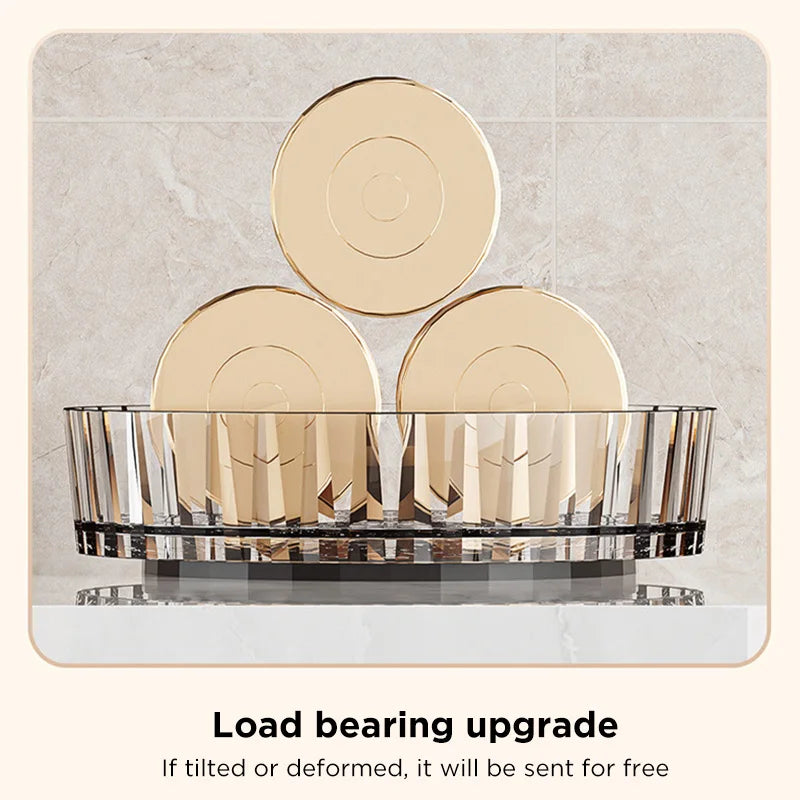 360° Rotating Plastic Storage Rack Bathroom Storage Organizer Kitchen Snack Food Oil Seasoning Bottle Storage Rack Fruit Tray