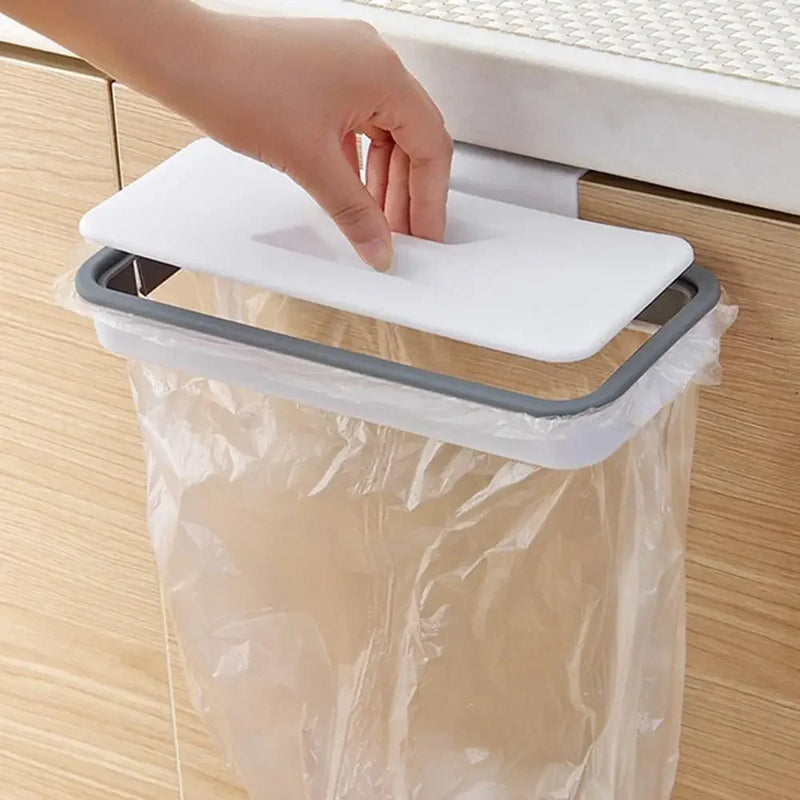 Suporte Organizador de Saco de Lixo para Armários de Cozinha ou Banheiro ou Lavabo Portátil Fixação na Porta do Armário Organizador de Cozinha