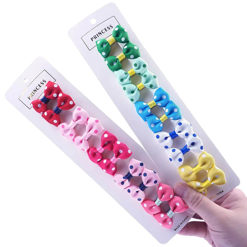 Laços Lacinhos de Cabelo para Pets 13 tipos de laços de cabelo para cães e gatos, acessórios para cuidados com animais de estimação, 5 pares (10 peças) por kit, laço de fita com clipe tipo jacaré