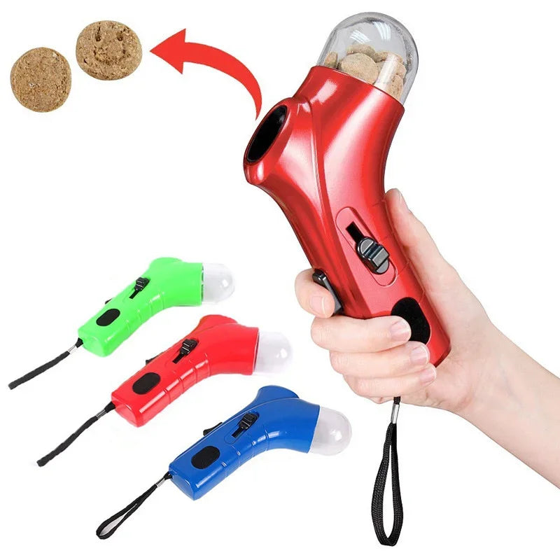 Dog Food Training Equipment Portable Interactive Treat Dispenser Launcher Gun Pet Snack Feeder Accessories Tool Supplies Product