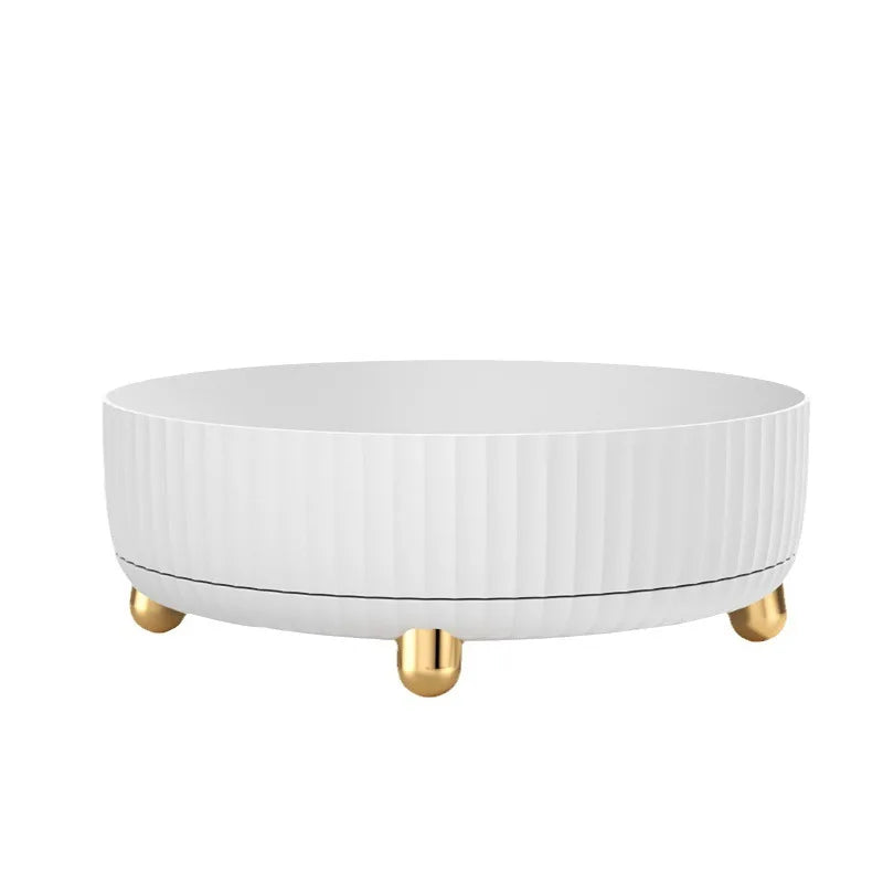 1pc 360 Degree Rotating Cosmetic Storage Box, Large Capacity Makeup Organizer, Plastic Round Skin Care Products Display Case