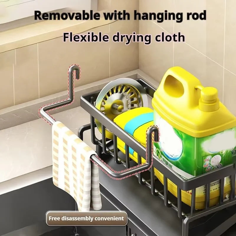 ABS plastic drain rack kitchen sink storage rack rag dish storage narrow edge sponge storage rack convenient household storage