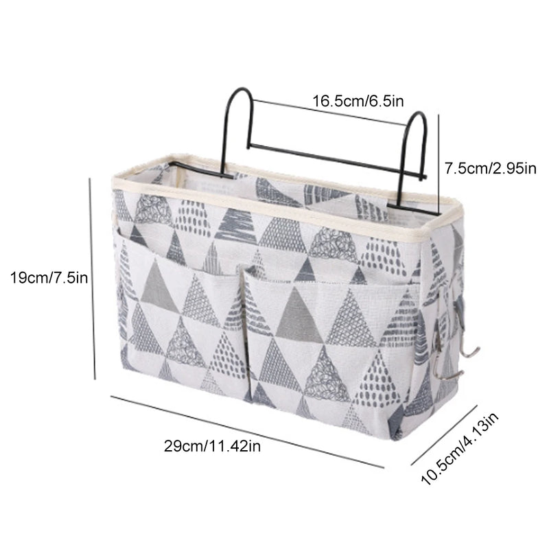 Bedside Storage Bag With Pockets Chair Door Back Hanging Organizer For Bathroom Dorm Bed Folding Pouch Box Storage Supply
