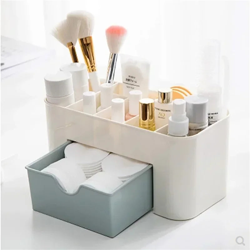Desktop Double Layer Makeup Organizers Storage Box Cosmetic Drawers Jewelry Display Box Case Container Boxes Organizer New