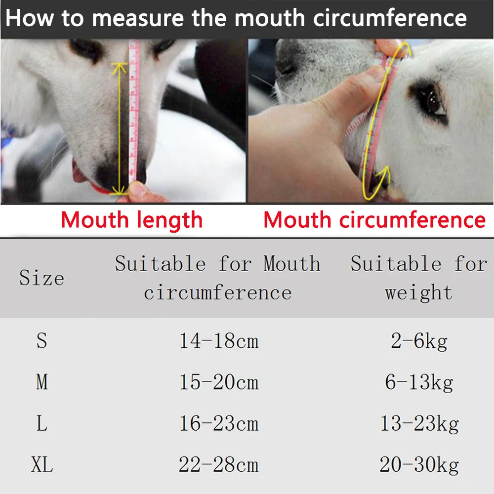 Focinheira Anti-Latidos e Anti-Mordidas para Cães, Ajustável, Malha Respirável, Macia e Não Incomoda, Pequena, Média e Grande, Focinheira para Animais de Estimação