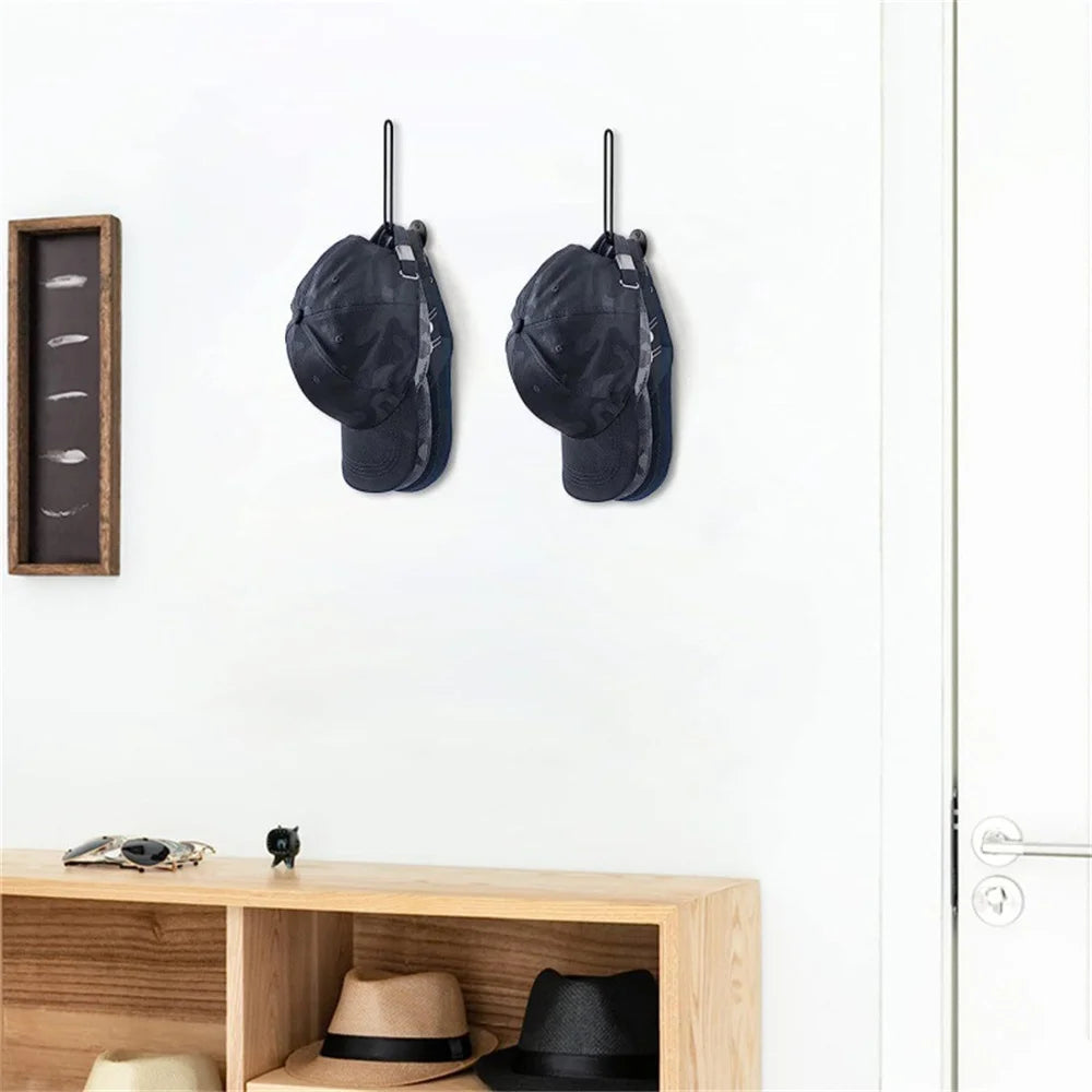Baseball Hat Holder Hats Organizer For Wall Hat Rack Space Saving Holds L -Shaped Hat Hooks Wall Mount Cap Holder Organizers