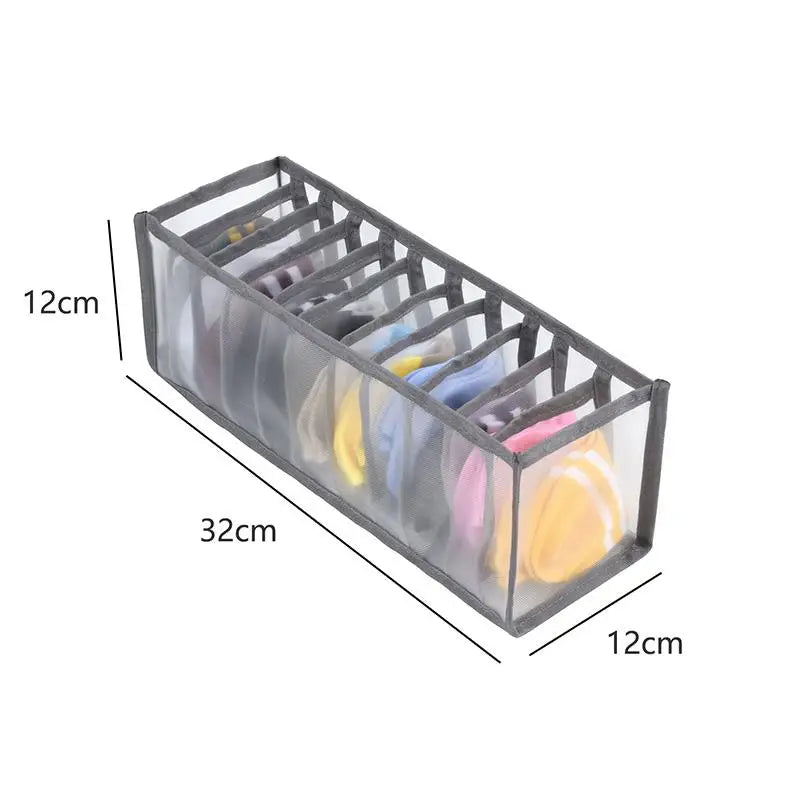 7 Grids Jeans Storage Box Closet Wardrobe Clothes Compartment Boxes Drawer Jeans Socks Separation Organizer Pants Storage