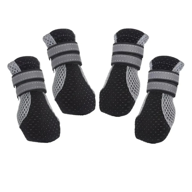 Breathable Pet Dog Shoes Waterproof Outdoor Walking Net Soft Summer Pet Shoes Night Safe Reflective Boots For Small Medium Dogs