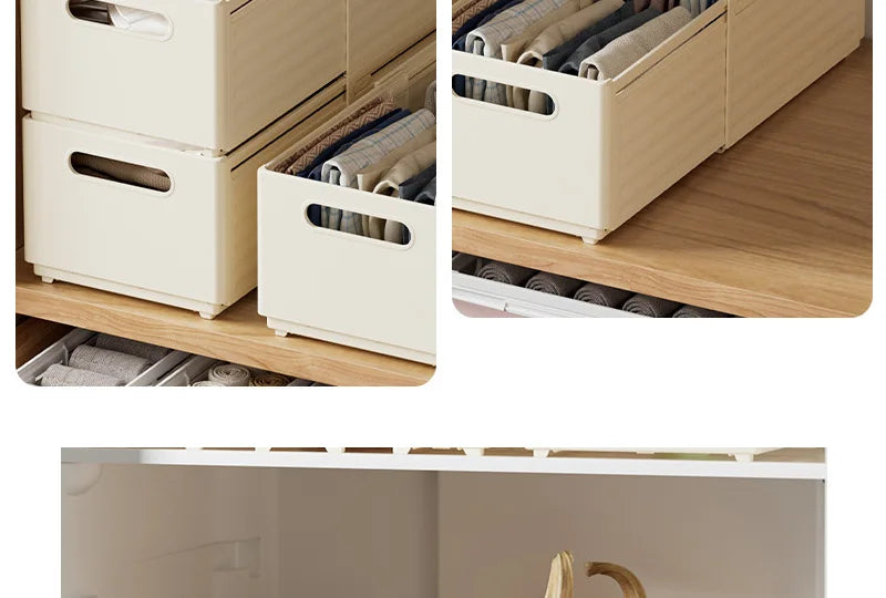 Expandable Box Clothes Beverage Drinks Snack Basket Pantry Kitchen Organizers Adjustable Fold Tray Closet Wardrobe Storage Case