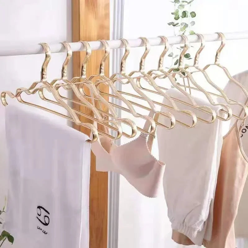 10Pcs Aluminum Clothes Racks Durable Coat Hangers Anti-slip Durable Metal Rack Wardrobe Organizer Closet Clothing Storage Rack