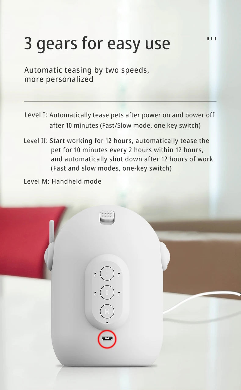 Automatic Laser Cat Toy Rechargeable Auto-rotation Laser Light Interactive Cat Toys Pet Tease Device Dog Toy Fast and Slow Mode