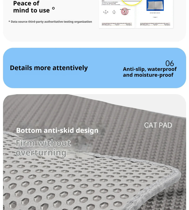 60CMX90CM Cat Litter Mat Waterproof Double Layer EVA Pet Litter Box Toilet Cat Mat Nonslip Sand Cat Washable Pet Clean Pad