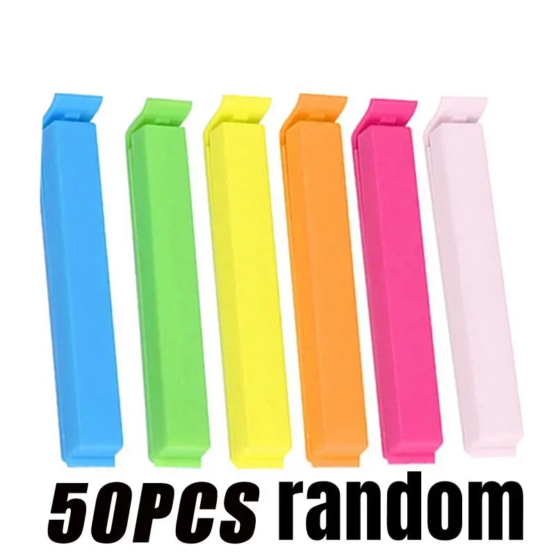 50/5PCS Food Snack Package Bag Sealing Plastic Clips For Packages Kitchen Storage And Organization Items Accessories