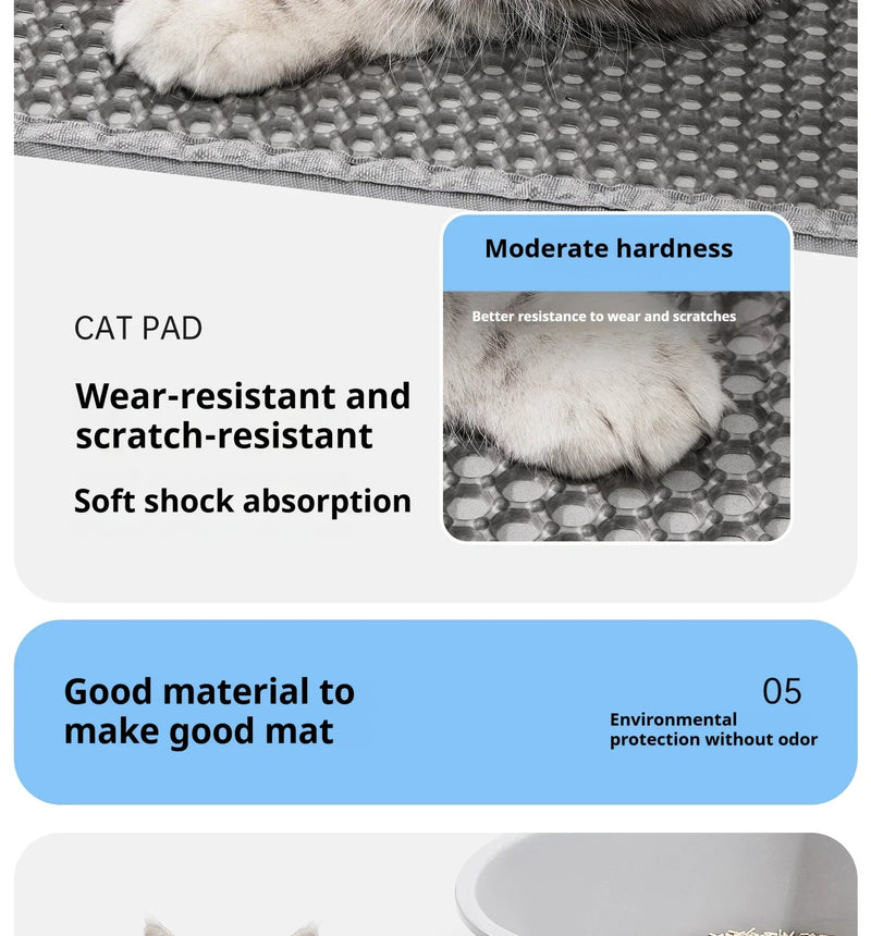 60CMX90CM Cat Litter Mat Waterproof Double Layer EVA Pet Litter Box Toilet Cat Mat Nonslip Sand Cat Washable Pet Clean Pad
