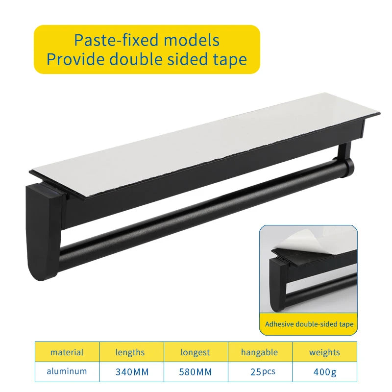 Closet shallow closet retractable hangers Cabinet hanging rod vertical pull-out top mounted trouser rack free of holes