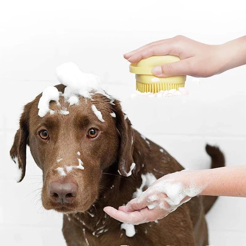 Escova Higienizadora para Pets Escova para Banhos de Pets Escova aplicadora de Shampoo Cães e Gatos Escova Massageadora para Pets