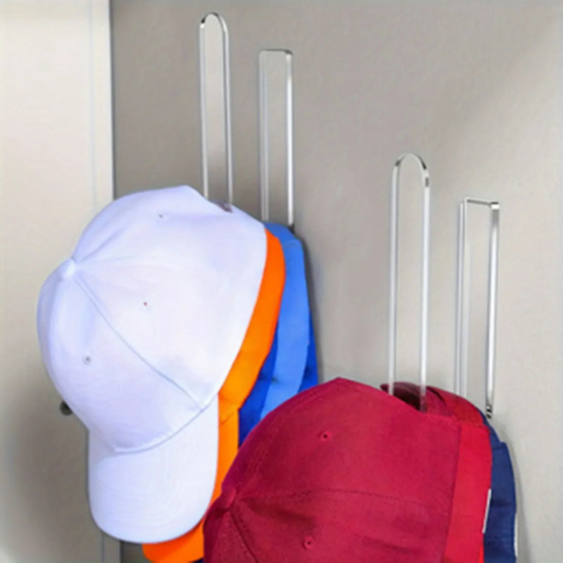 Hat Display Storage Rack Acrylic Baseball Cap Storage Bag Glued Baseball Cap Racks Wall Mounted L-Shape Baseball Cap Racks