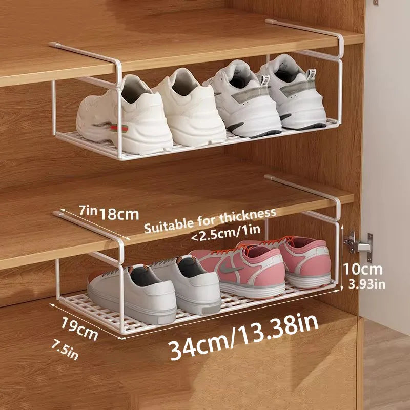 1/2pcs Creative Layered Shoe Rack Home Dorm Office Shoe Cabinet Partition Artifact Space Saving Shoe Storage Shelf