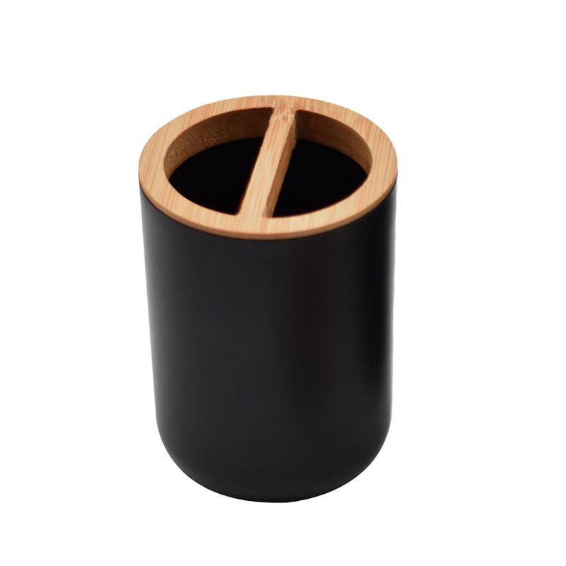 Black Bathroom Accessories Sets Toothbrush Holder Soap Dispenser Toilet Brush Trash Can Toothpaste Dispenser Bathroom Essential
