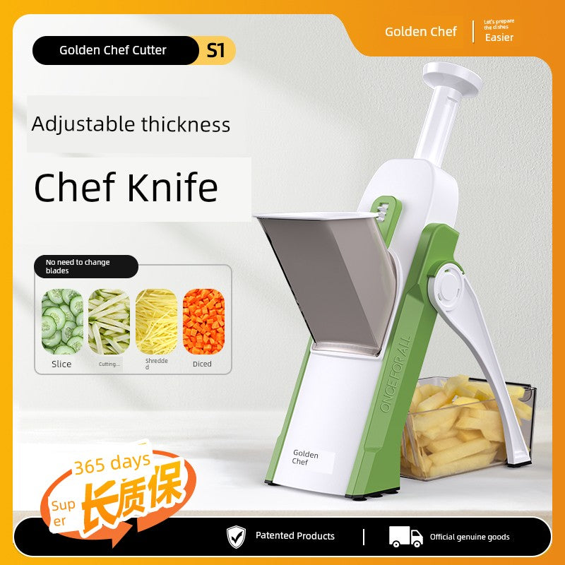 Ralador, Fatiador, Raspador e Picador Multifuncional Gold Kitchen Fatiador em cubos para uso doméstico, cortador universal de vegetais para cozinha