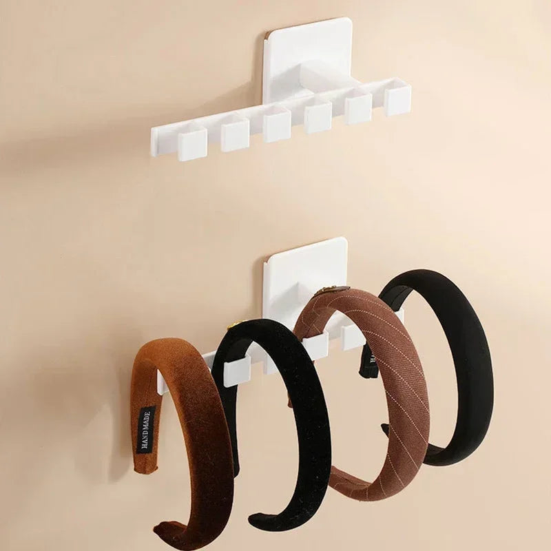 HOT 6 Hooks Hat Holder Shaped Baseball Cap Storage Rack Wall Mount Belt Multifunctional Storage Without Punching Economic Hook