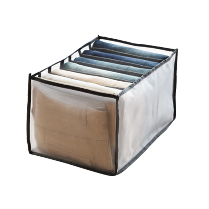 7 Grids Jeans Storage Box Closet Wardrobe Clothes Compartment Boxes Drawer Jeans Socks Separation Organizer Pants Storage