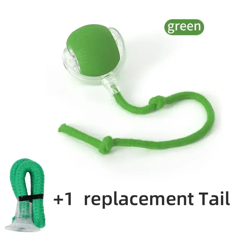 Bola de brinquedo interativa para gatos, bola rolante automática, cauda falsa, recarregável, brinquedo elétrico inteligente para animais de estimação, treinamento para cães e gatos, imitação de rato