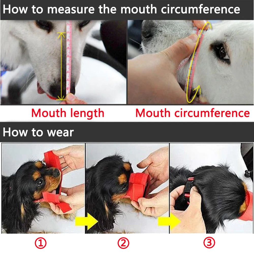 Focinheira Anti-Latidos e Anti-Mordidas para Cães, Ajustável, Malha Respirável, Macia e Não Incomoda, Pequena, Média e Grande, Focinheira para Animais de Estimação