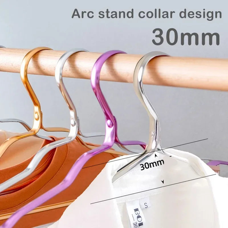 10Pcs Aluminum Clothes Racks Durable Coat Hangers Anti-slip Durable Metal Rack Wardrobe Organizer Closet Clothing Storage Rack