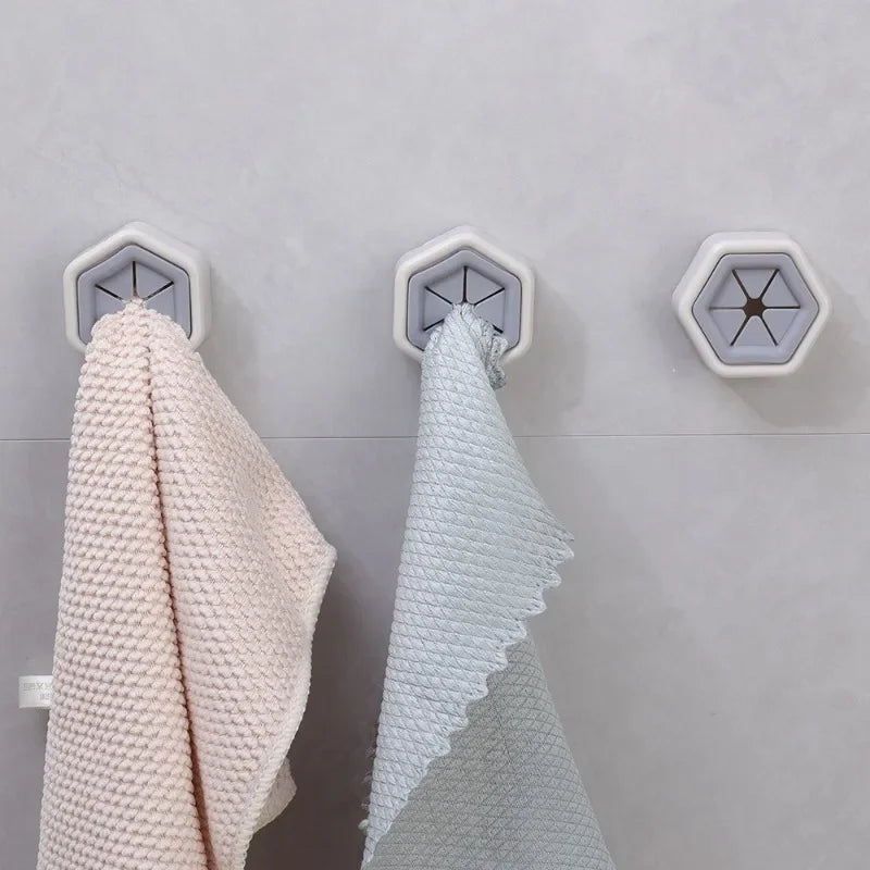 8/1pcs Self-adhesive Towel Plug Holder Punch Free Wall Mounted Tea Towels Bathroom Storage Hooks Rack Kitchen Rags Cloth Clips
