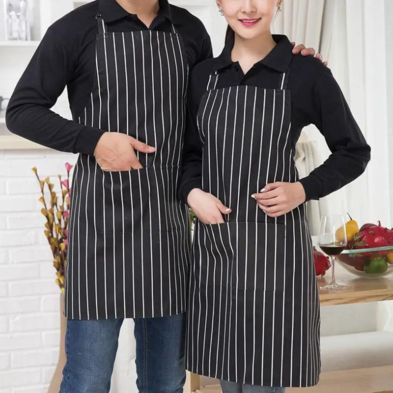 Kitchen Cooking Apron Chef Halterneck Apron With 2 Pockets Catering Sleeveless Aprons Men Woman BBQ Waiter Printing Apron