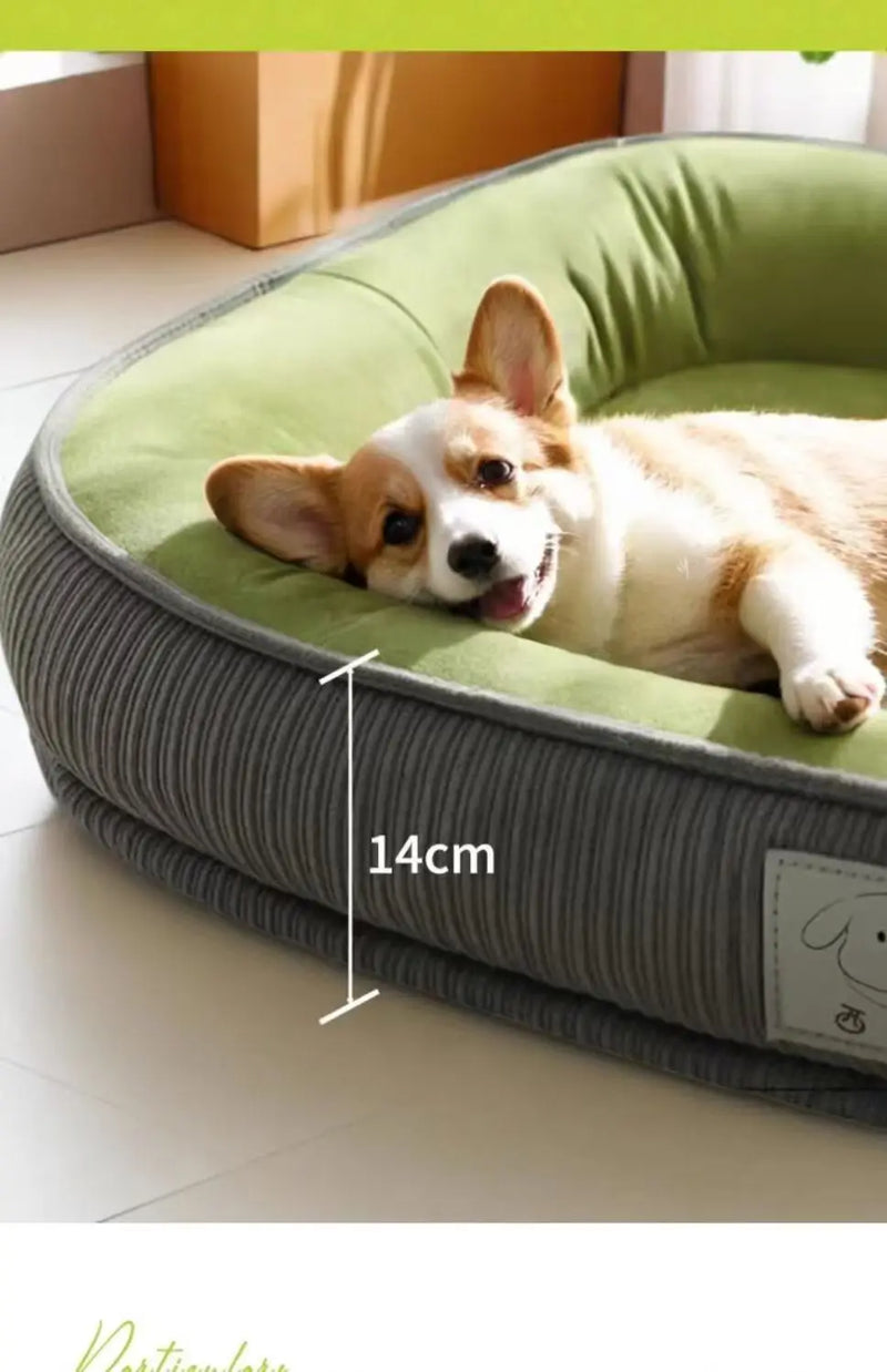 All-Season Detachable Washable Dog Bed for Small/Medium Dogs - Thermal Winter Pet Sofa Cushion Mat with Removable Cover