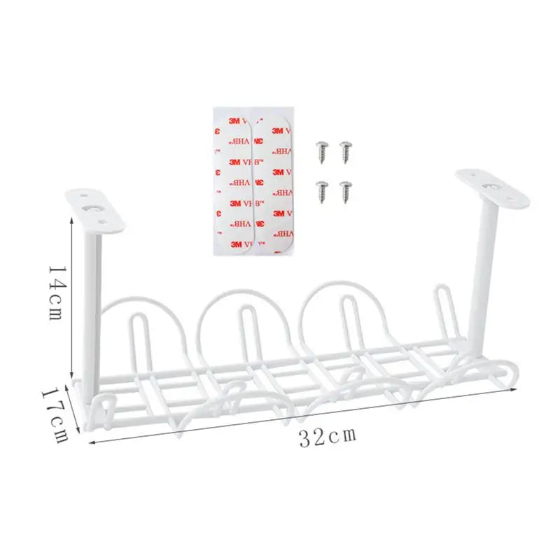 Wire Office Supplies Shelf Under Table Storage Rack Wire Desk Cable Under Management Tray Cord Organizer Rack Wire Cable Shelf